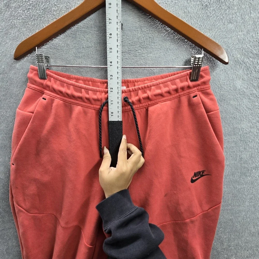 Nike Men Pants M Red Tech Fleece Jogger Zipper 24